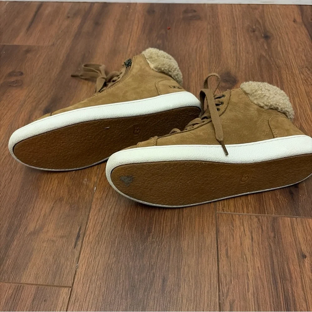 VGUC | UGG Women's Chestnut Leather High-Top Sneakers 1019716 - Picture 8 of 12